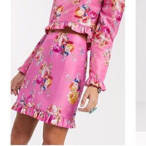 ASOS Design Mini Skirt in Pink Floral